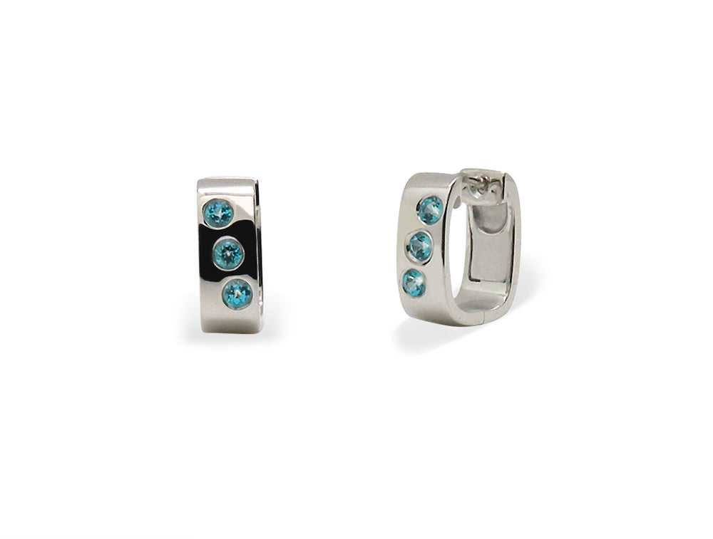 Blue Topaz earrings in sterling silver, style E6436 - view 2