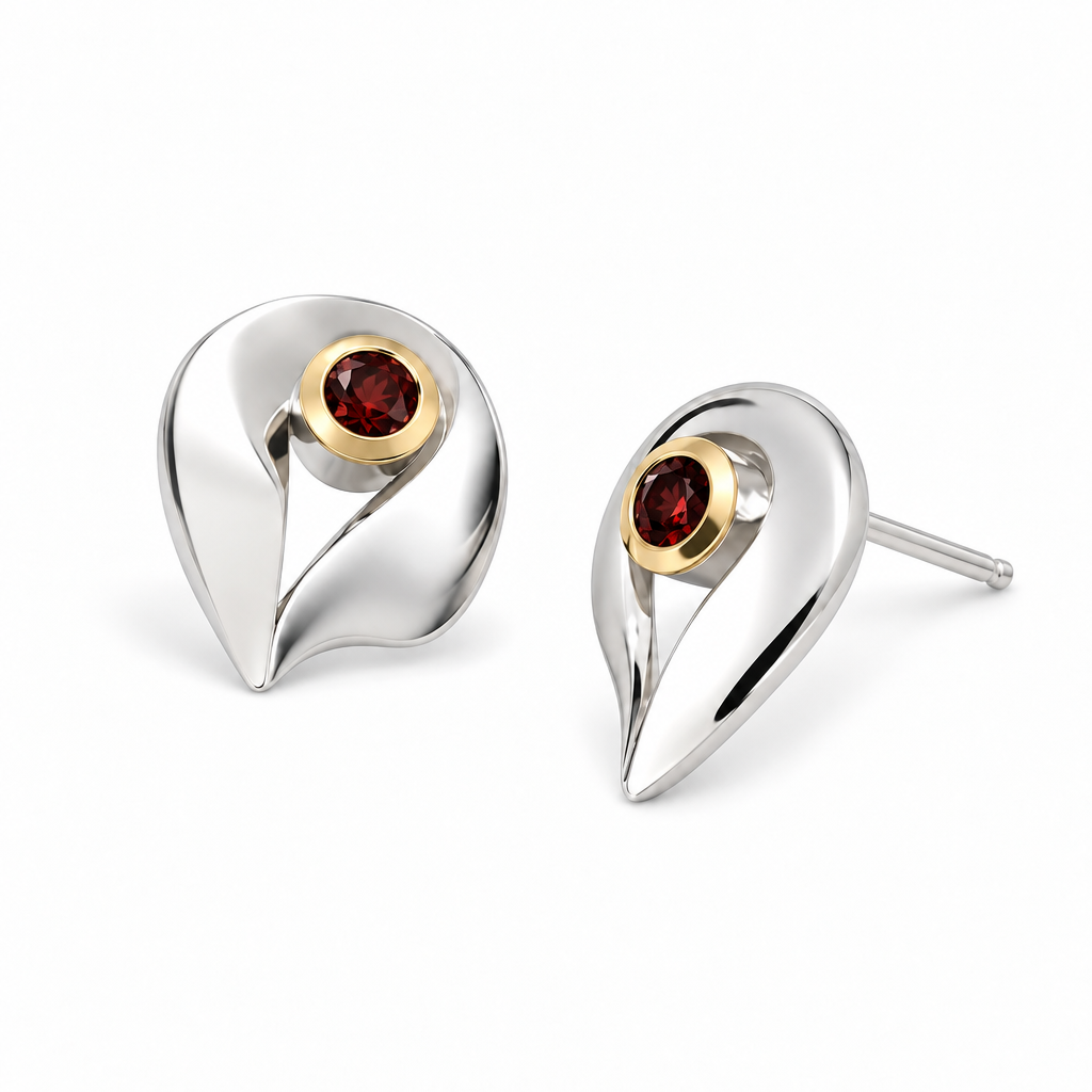Artistic Heart Earrings in 925 Sterling Silver | E9296 - view 4