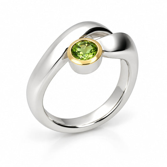 Amethyst and Blue Topaz ring in sterling silver, style R6984 - view 4
