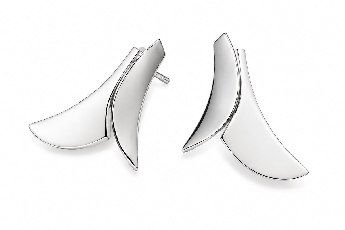 Sterling silver earrings, style E9295 - view 2
