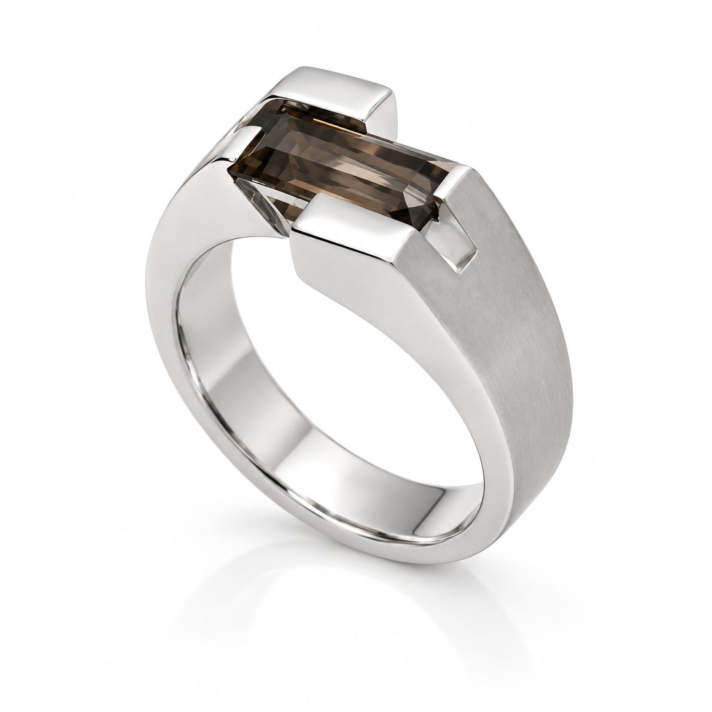 Amethyst and Blue Topaz ring in sterling silver, style R6979 - view 5