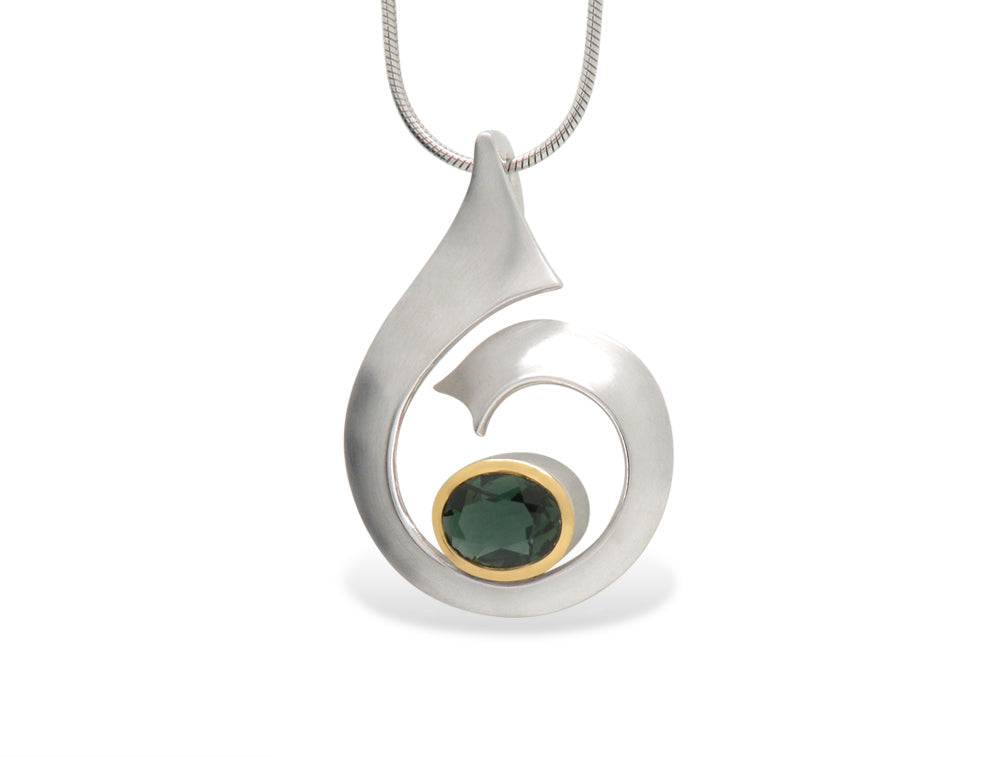 Amethyst and Blue Topaz pendant in sterling silver, style P7356 - view 2