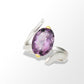 Amethyst and Blue Topaz ring in sterling silver, style R6492 - view 2