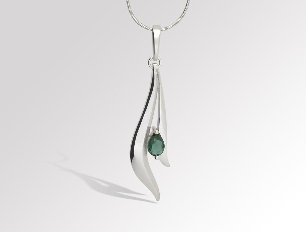 Amethyst and Blue Topaz pendant in sterling silver, style P7326 - view 2