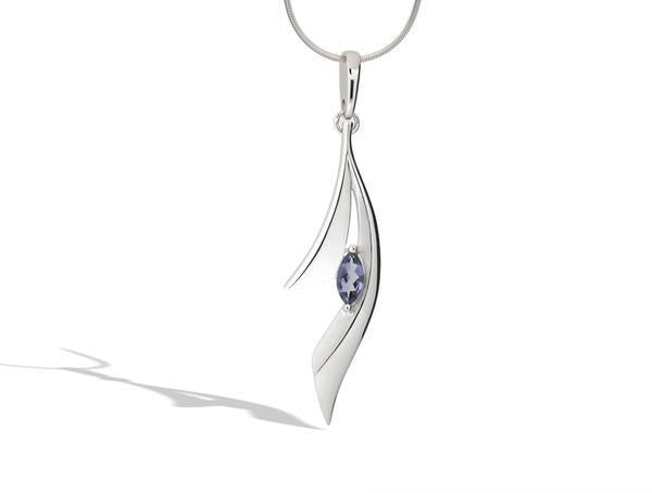 Blue Topaz and Amethyst pendant in sterling silver, style P7325 - view 6