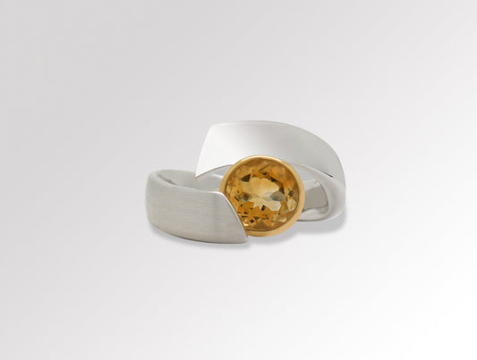 Brilliant Faceted Gemstone Ring R6980 - R6980 Citrine - Ring