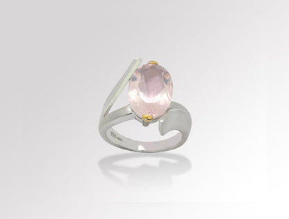 Amethyst and Blue Topaz ring in sterling silver, style R6492
