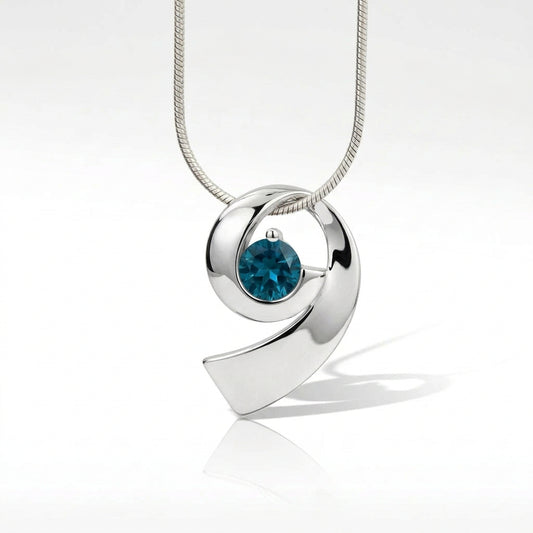 Amethyst and Blue Topaz pendant in sterling silver by Joryel Vera, style P7373 - view 3