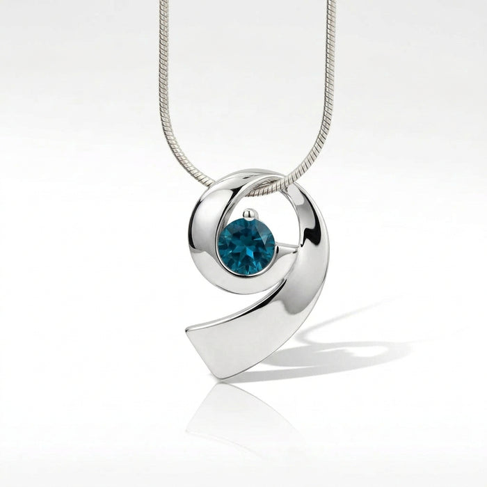Spiral Gemstone Pendant in 925 Sterling Silver | P7373