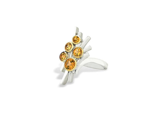 Amethyst and Blue Topaz ring in sterling silver, style R7186 - view 2