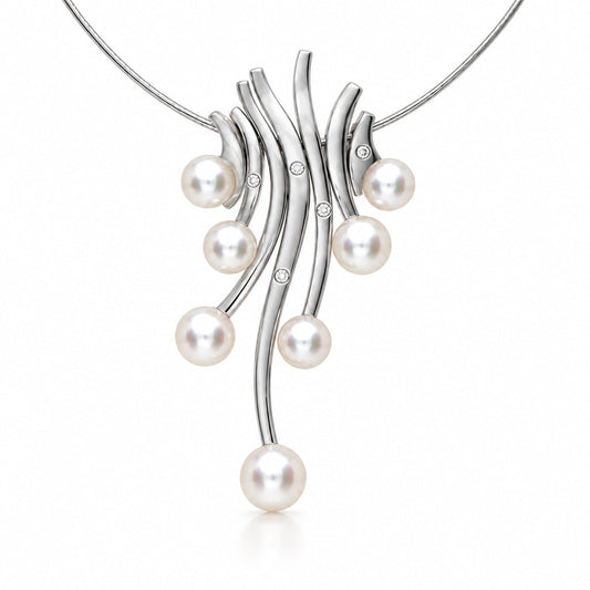 Cultured Pearl necklace in sterling silver, style N6499