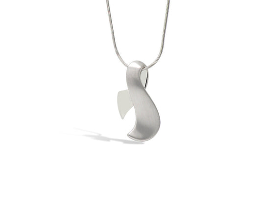 Ribbon Motif Silver Pendant P5477 - P5477 No Stone - Pendant