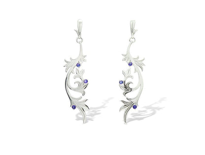 Garnet and Iolite earrings in sterling silver, style E9305 - view 4