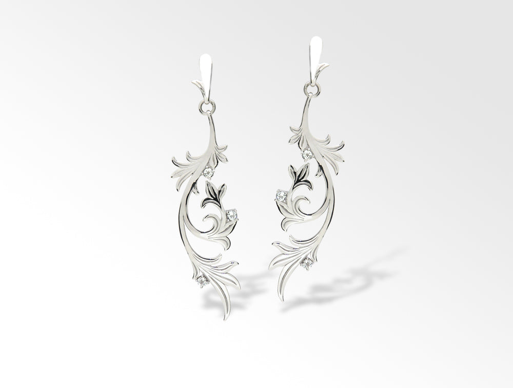 Garnet and Iolite earrings in sterling silver, style E9305 - view 3