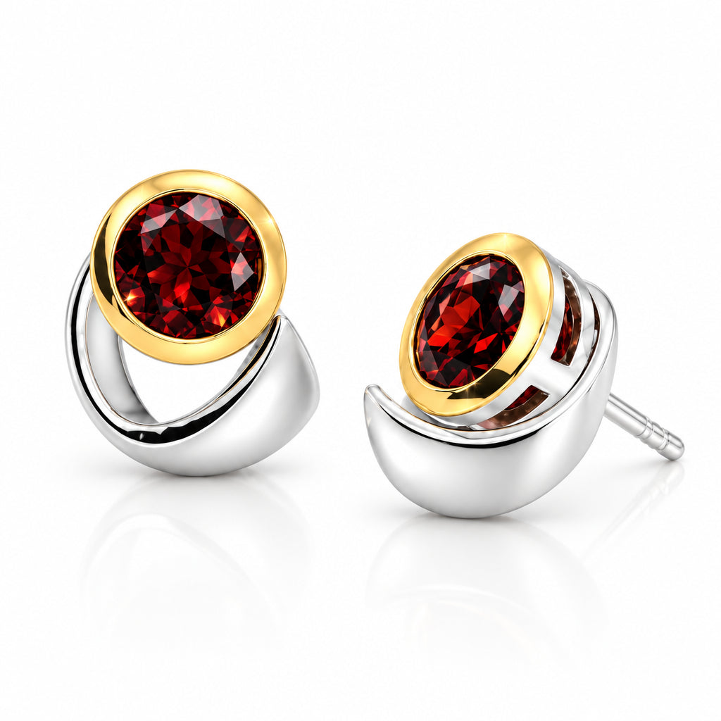 Amethyst and Blue Topaz earrings in sterling silver, style E9291 - view 3