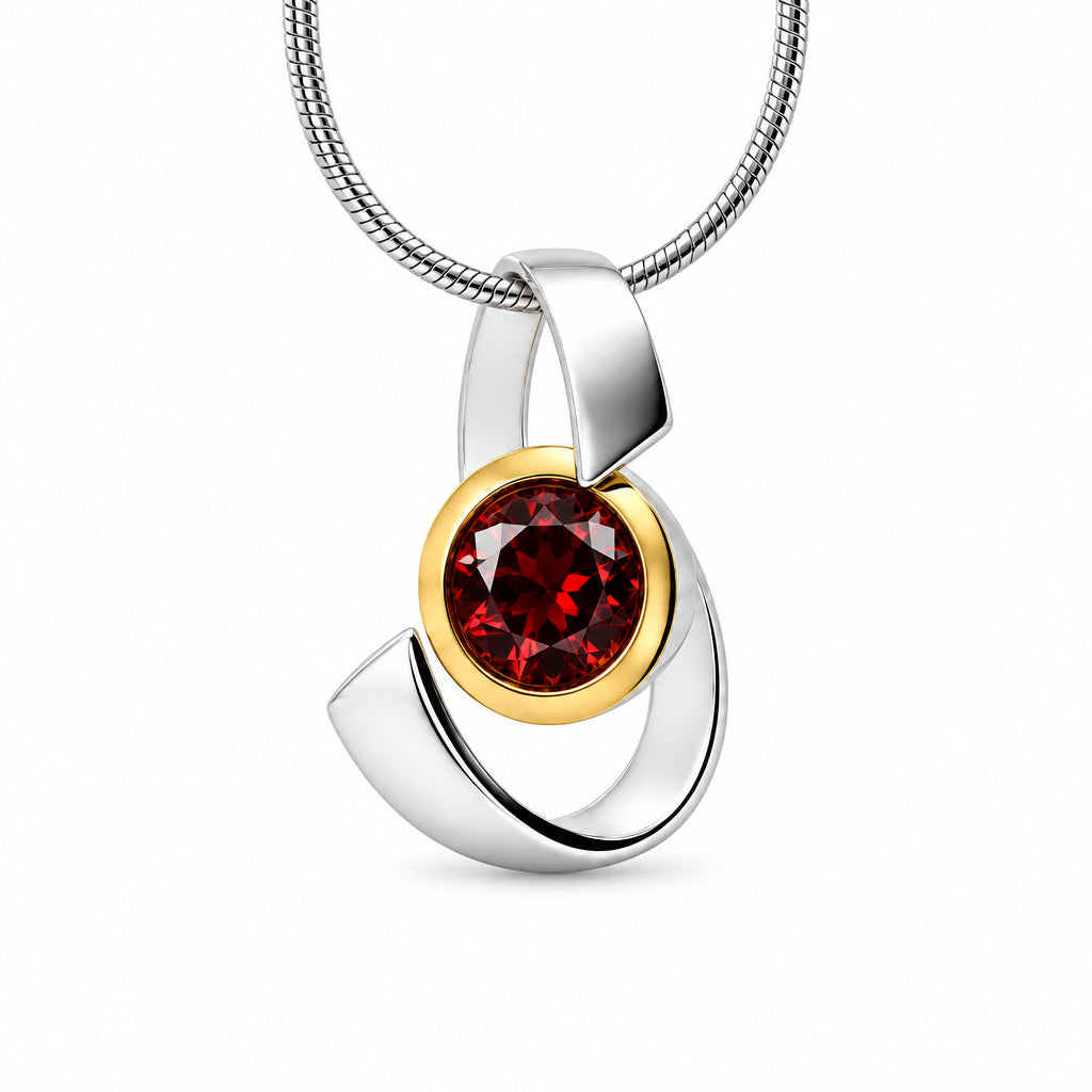 Amethyst and Blue Topaz pendant in sterling silver, style P7314 - view 4