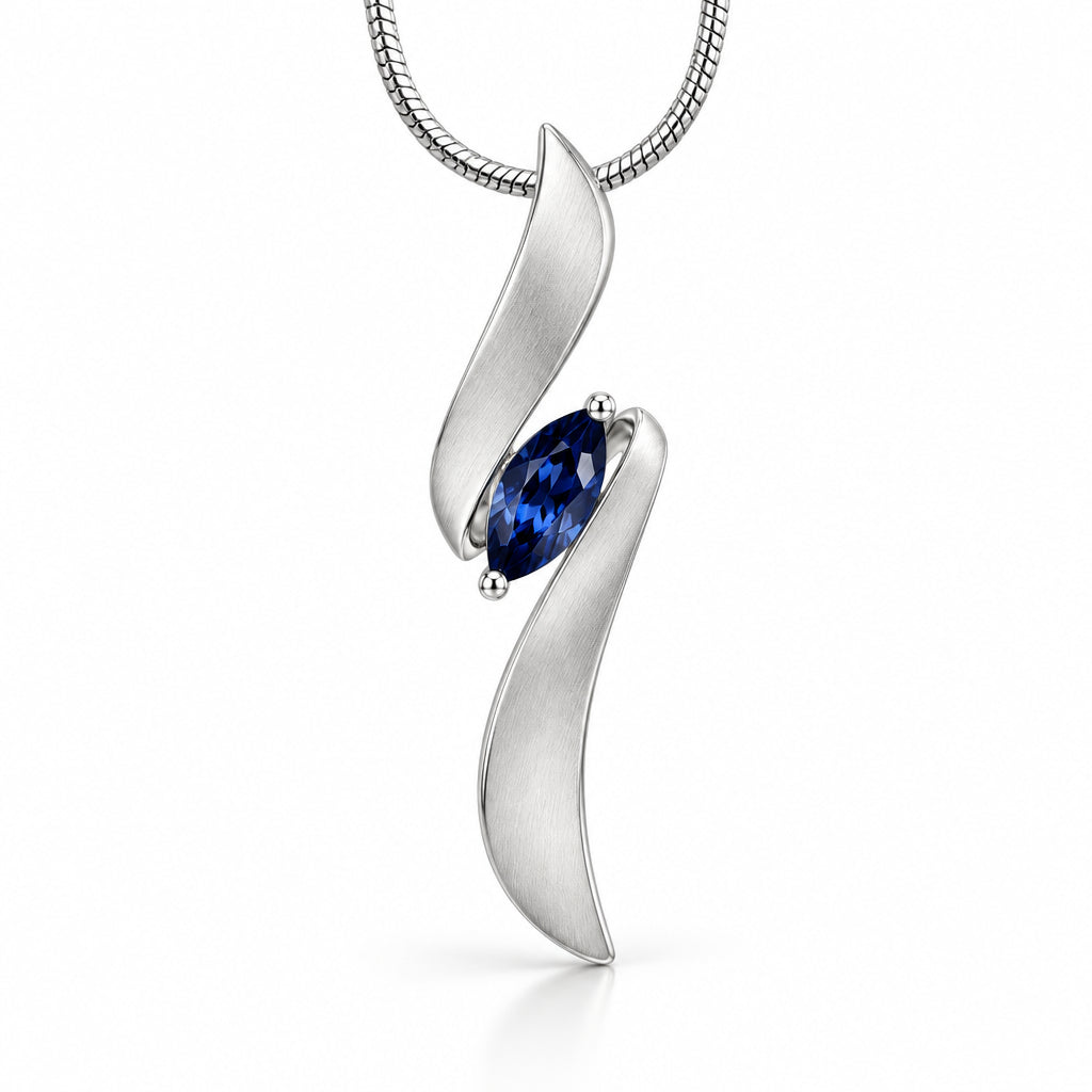 Amethyst and Blue Topaz pendant in sterling silver, style P7312 - view 4