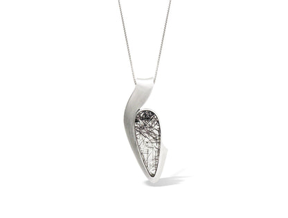 Tourmalated Quartz pendant in sterling silver, style P7358