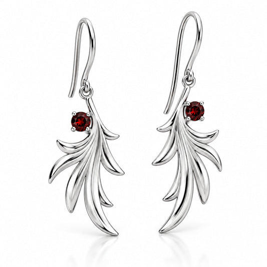 Garnet and Iolite earrings in sterling silver, style E9304 - view 3