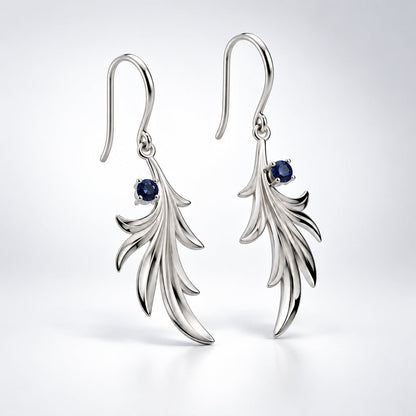 Garnet and Iolite earrings in sterling silver, style E9304 - view 2