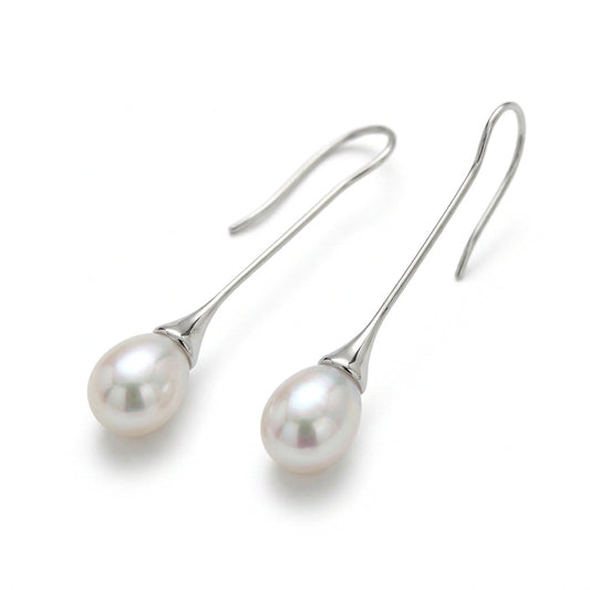 Pearl earrings in sterling silver by Joryel Vera, style E6839 - view 2