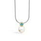 Blue Topaz and Garnet pendant in sterling silver, style P3923 - view 2