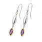 Amethyst and Blue Topaz earrings in sterling silver, style E9344 - view 3
