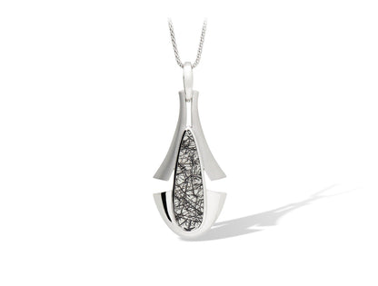 Tourmalated Quartz pendant in sterling silver, style P7344