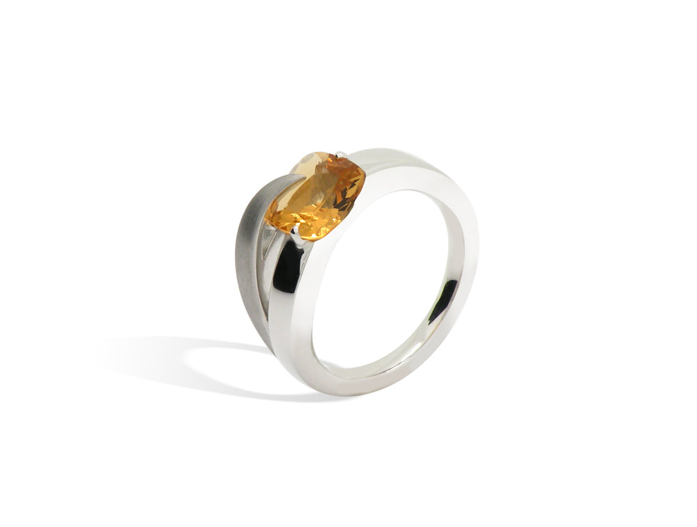 Faceted Cushion Cut Gemstone R5825 - R5825 Citrine - Ring