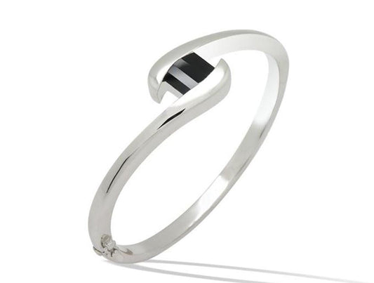 Black Onyx bracelet in sterling silver, style B1740