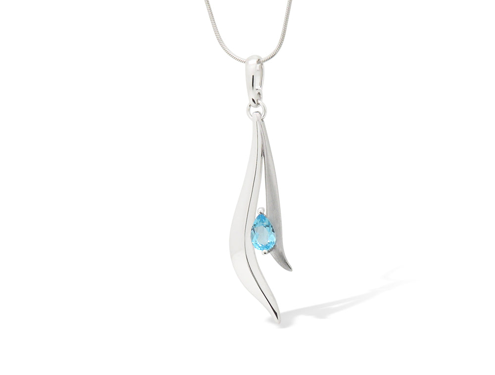 Amethyst and Blue Topaz pendant in sterling silver, style P7326 - view 4
