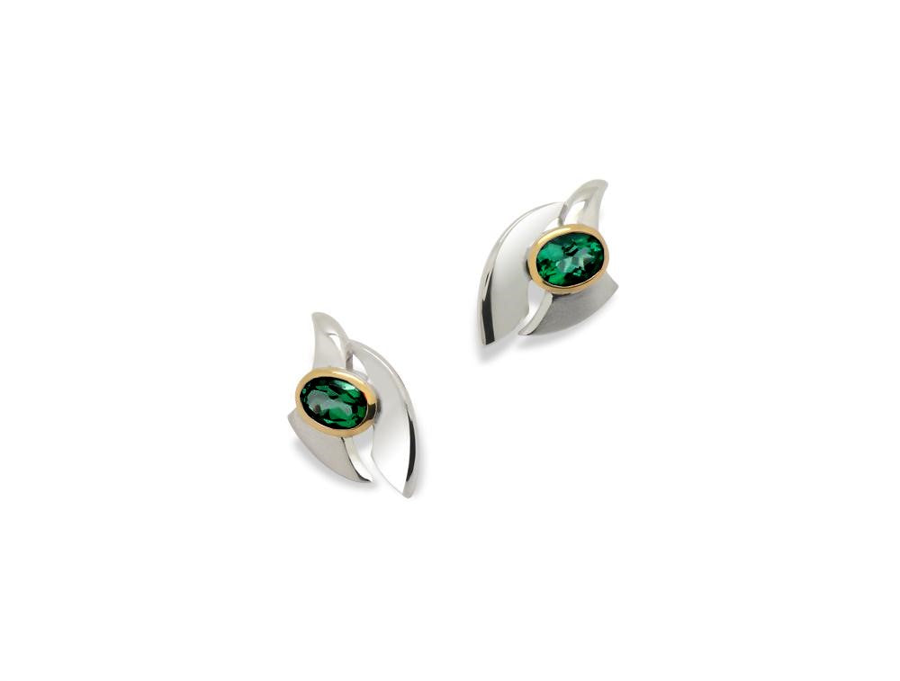 Contemporary Gemstone Earring E9328 - E9328 Green Quartz - Earring