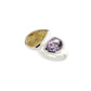 Amethyst and Citrine ring in sterling silver, style R6588 - view 6