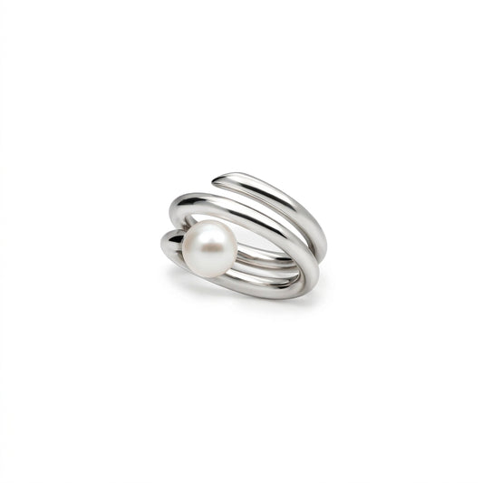 Cultured Pearl ring in sterling silver by Joryel Vera, style R3968