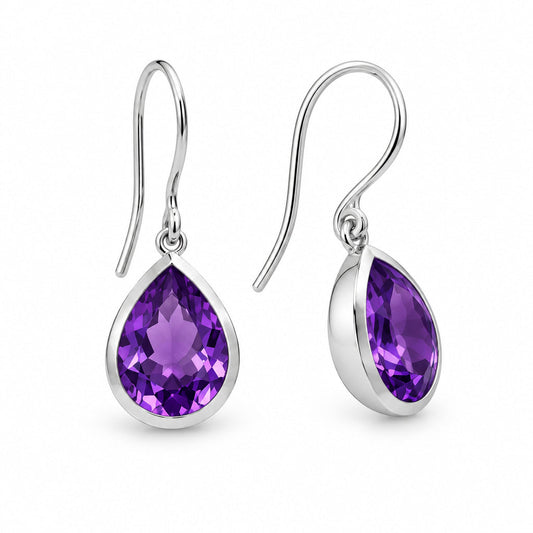 Green Quartz and Sky Blue Topaz earrings in sterling silver, style E8606 - view 2