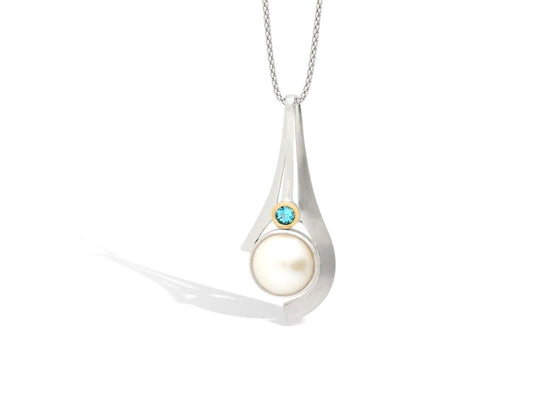 Mabe Pearl & Gemstone Pendant P7361 - P7361 MABE Pearl / BLUE TOPAZ - Pendant