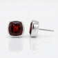 Garnet and Smokey Quartz earrings in sterling silver, style E4403