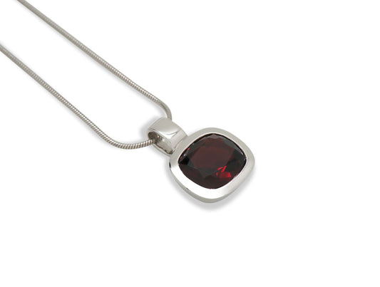 Garnet and Smokey Quartz pendant in sterling silver by Joryel Vera, style P3991