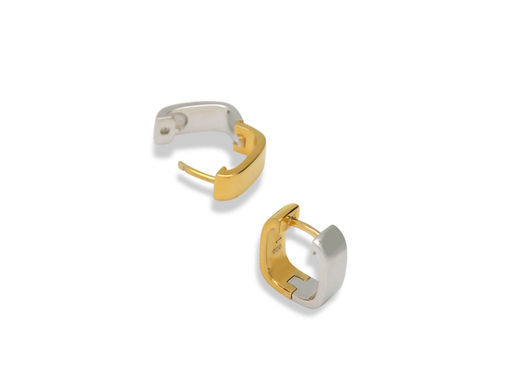 Silver & Gold Huggie E2399 - Earring