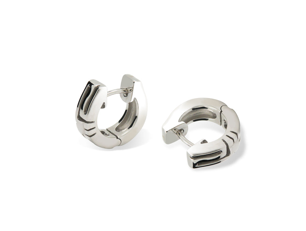 E1957 SILVER HUGGIE UNISEX EARRING - view 2