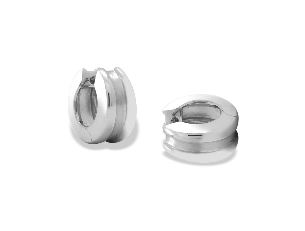 Silver Huggie Earring E1226 - Earring