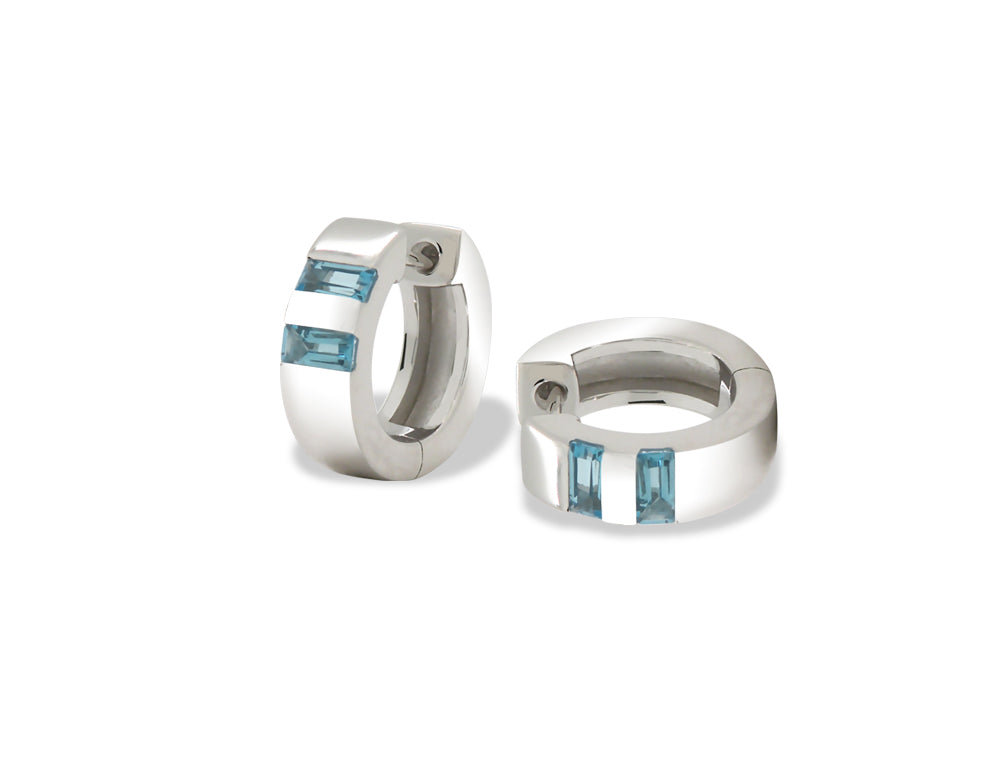 Blue Topaz earrings in sterling silver, style E2638