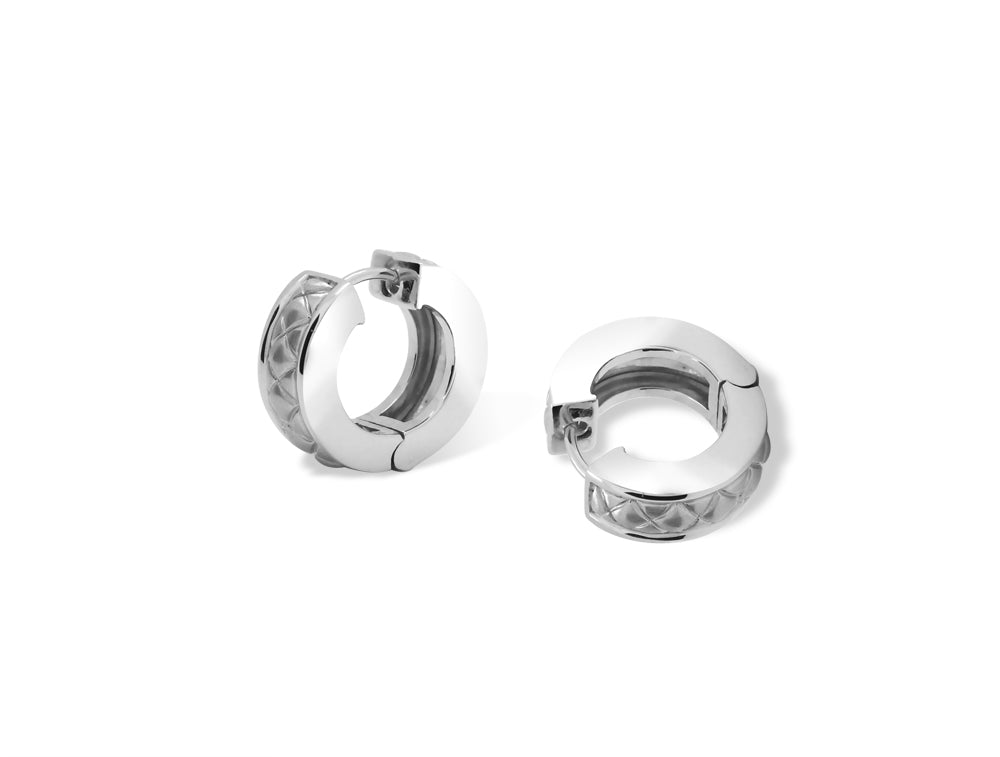 Silver Huggie Unisex Earring E1225 - Earring