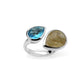 Amethyst and Citrine ring in sterling silver, style R6588 - view 4