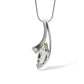 Green Amethyst and White Topaz pendant in sterling silver, style P6496 - view 2