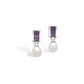 Amethyst and Cultured Pearl earrings in sterling silver, style E4087 - view 2