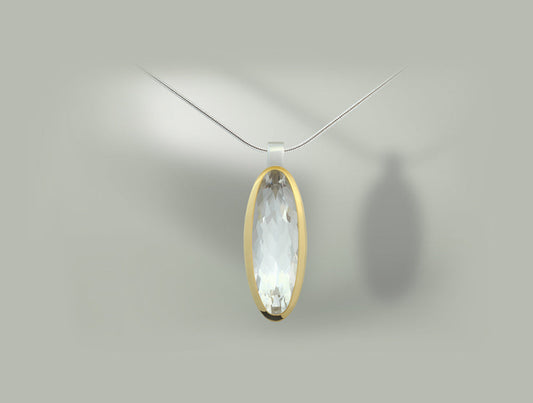 Rock Crystal pendant in sterling silver, style P4807