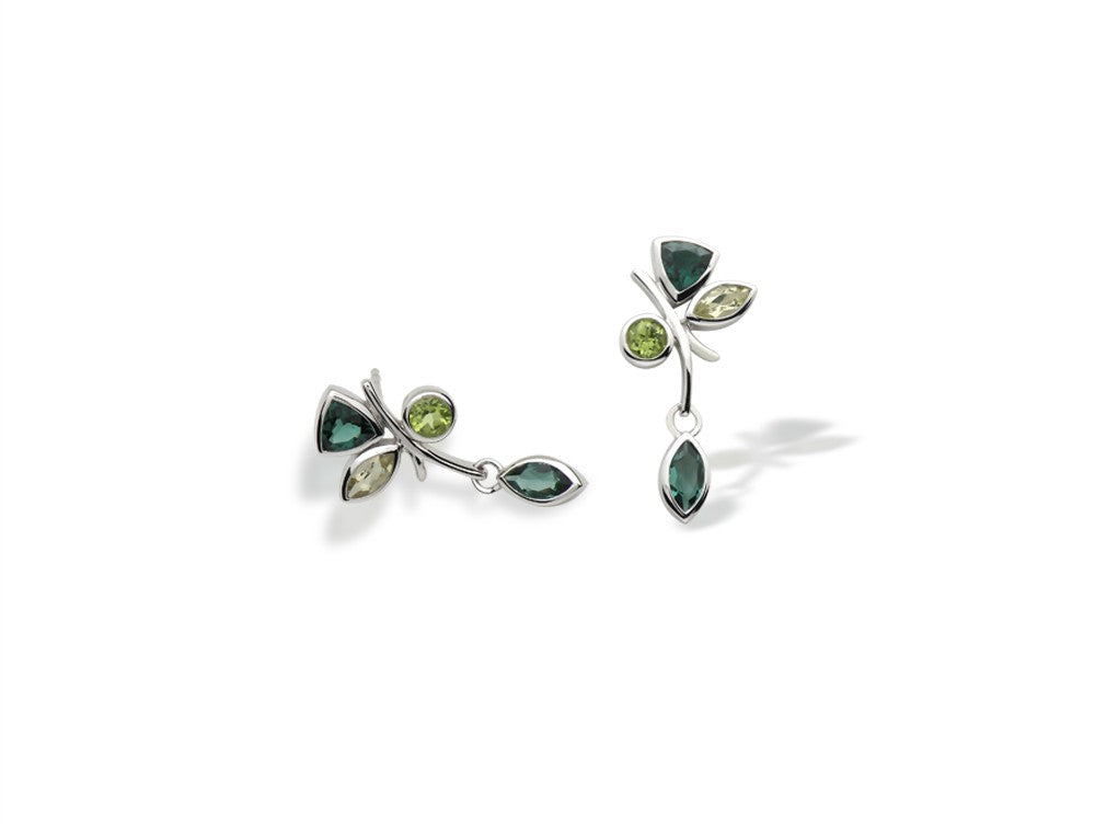 Amethyst and Blue Topaz earrings in sterling silver, style E5540 - view 3