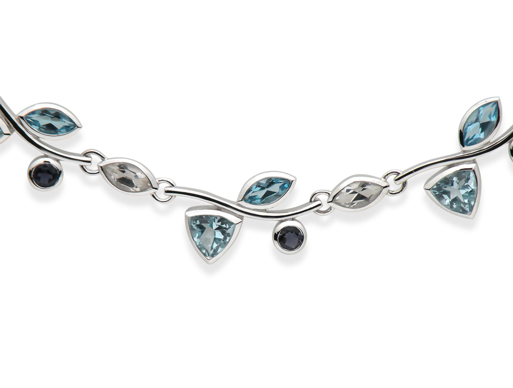 Amethyst and Blue Topaz bracelet in sterling silver, style B1800 - view 2