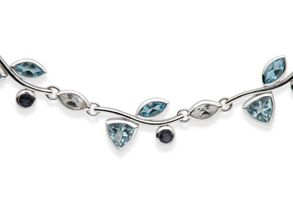 Amethyst and Blue Topaz bracelet in sterling silver, style B1800 - view 2
